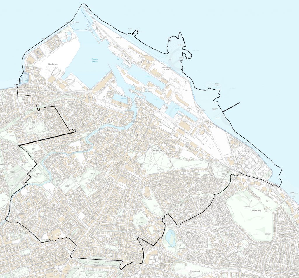 map showing boundary of LeithChooses area